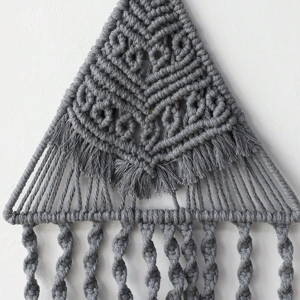 triangle macrame wall hanging - Gray photo 7