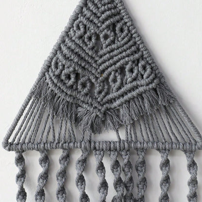 triangle macrame wall hanging - Gray photo 7