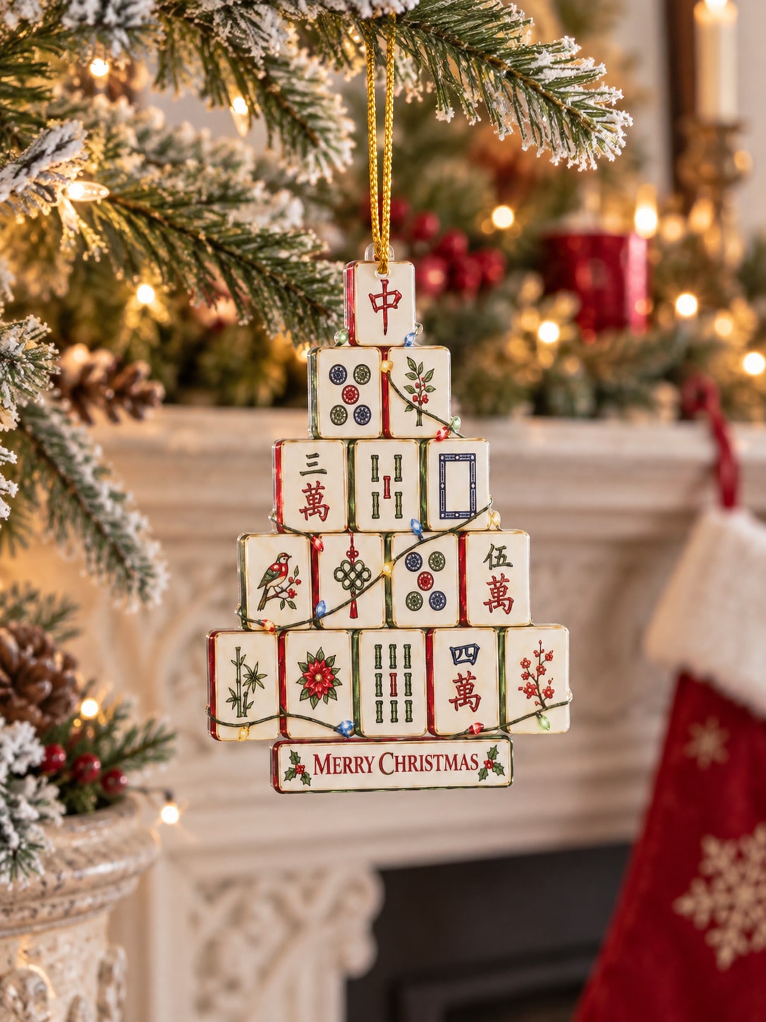 mahjong Christmas tree ornament - photo 7
