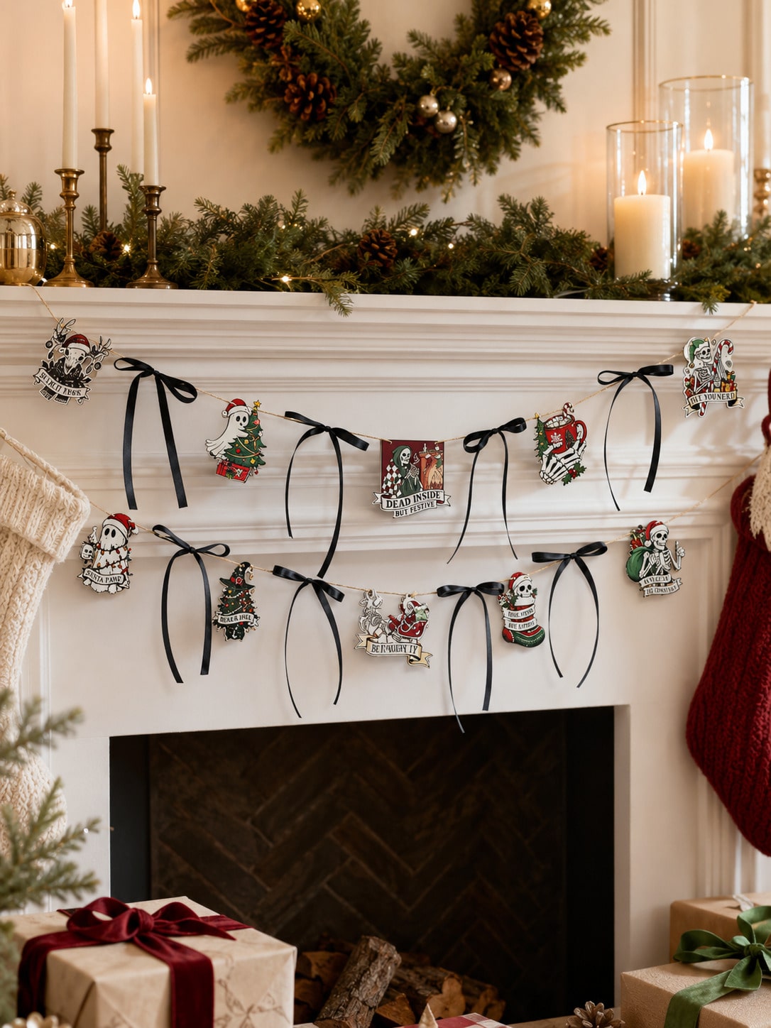 creepy Christmas skull ghost garland - photo 7