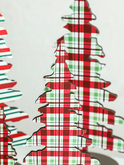 patterned Christmas tree tabletop decor - Red Plaid photo 6