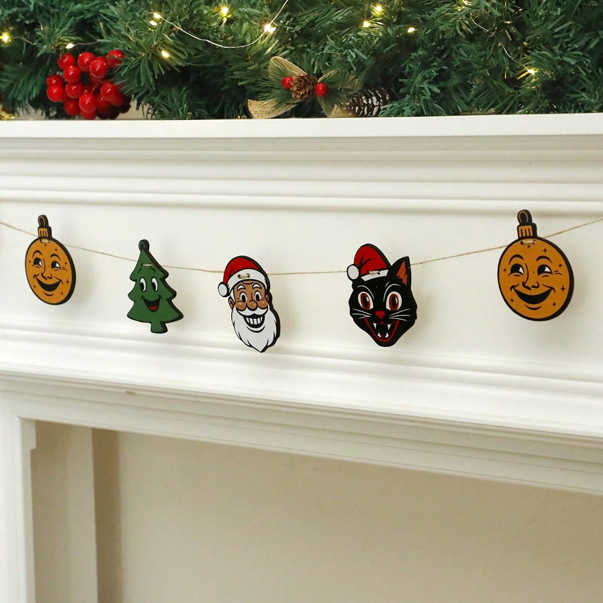 black cat Christmas garland - photo 7