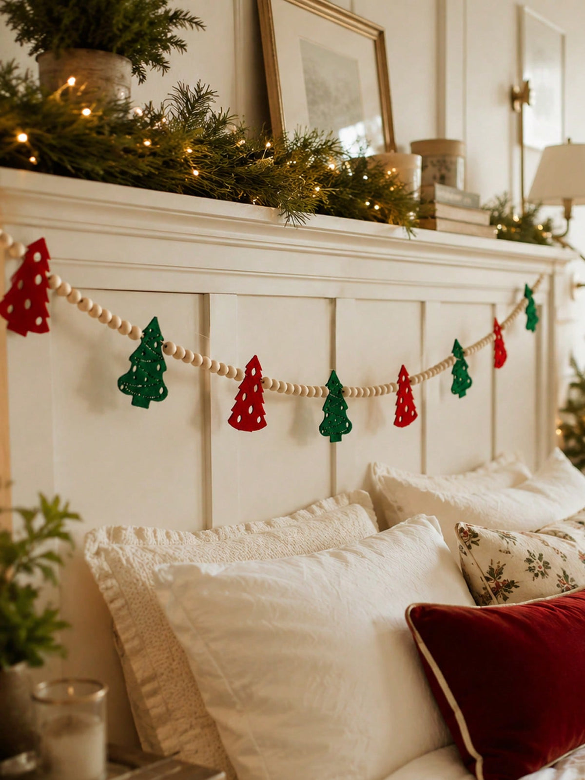 felt Christmas tree bead garland - photo 7
