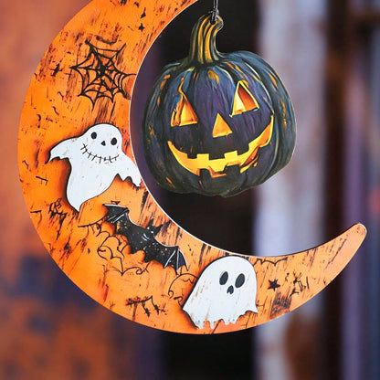 bat moon pumpkin hanging decor - photo 8