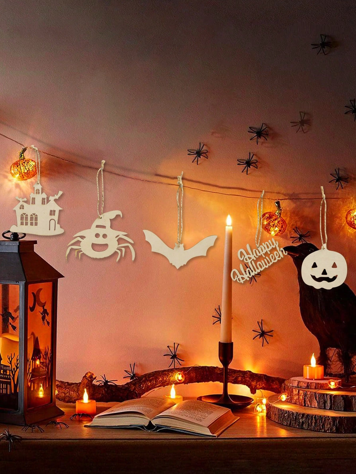 ghost pumpkin Halloween garland cutouts - photo 8