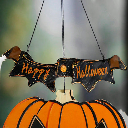 pumpkin ghost Halloween hanging sign - photo 8