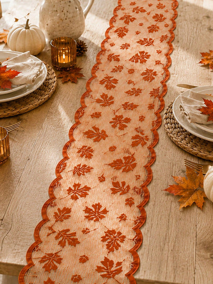maple leaf lace table runner - photo 8