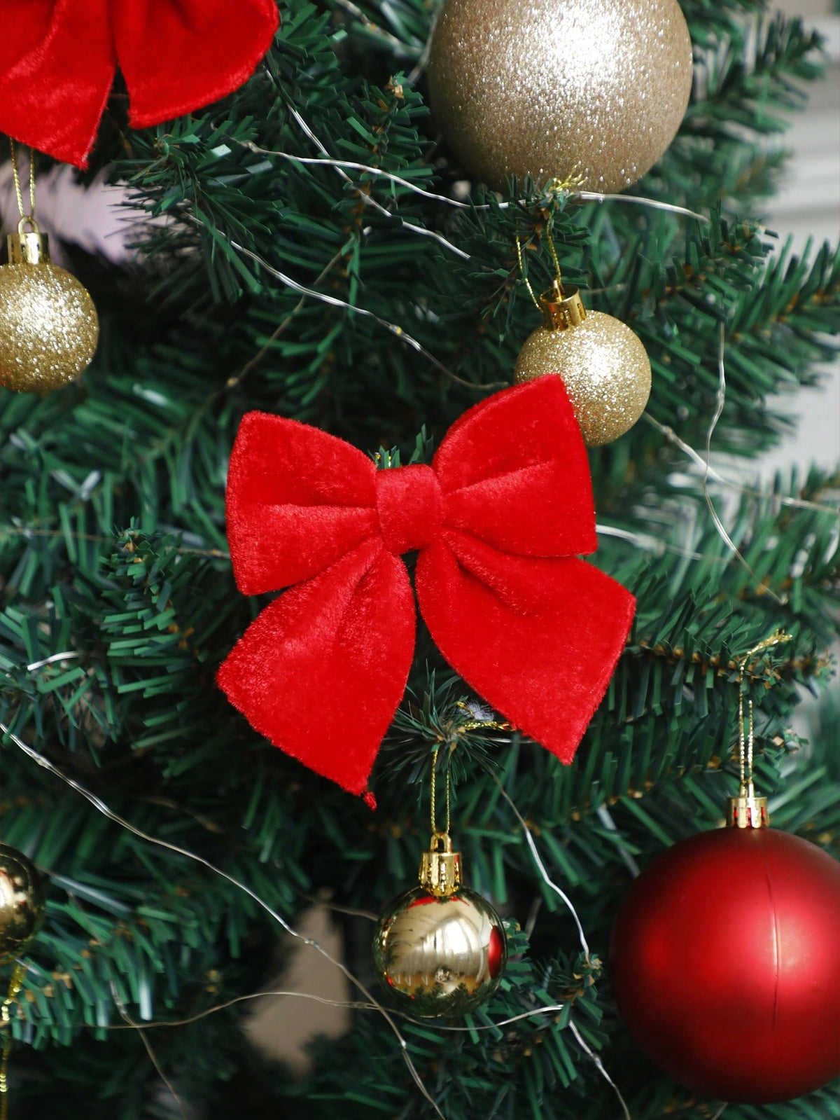 red velvet Christmas bow - photo 7