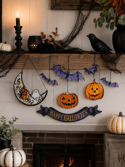 purple bat moon Halloween hanging - photo 9
