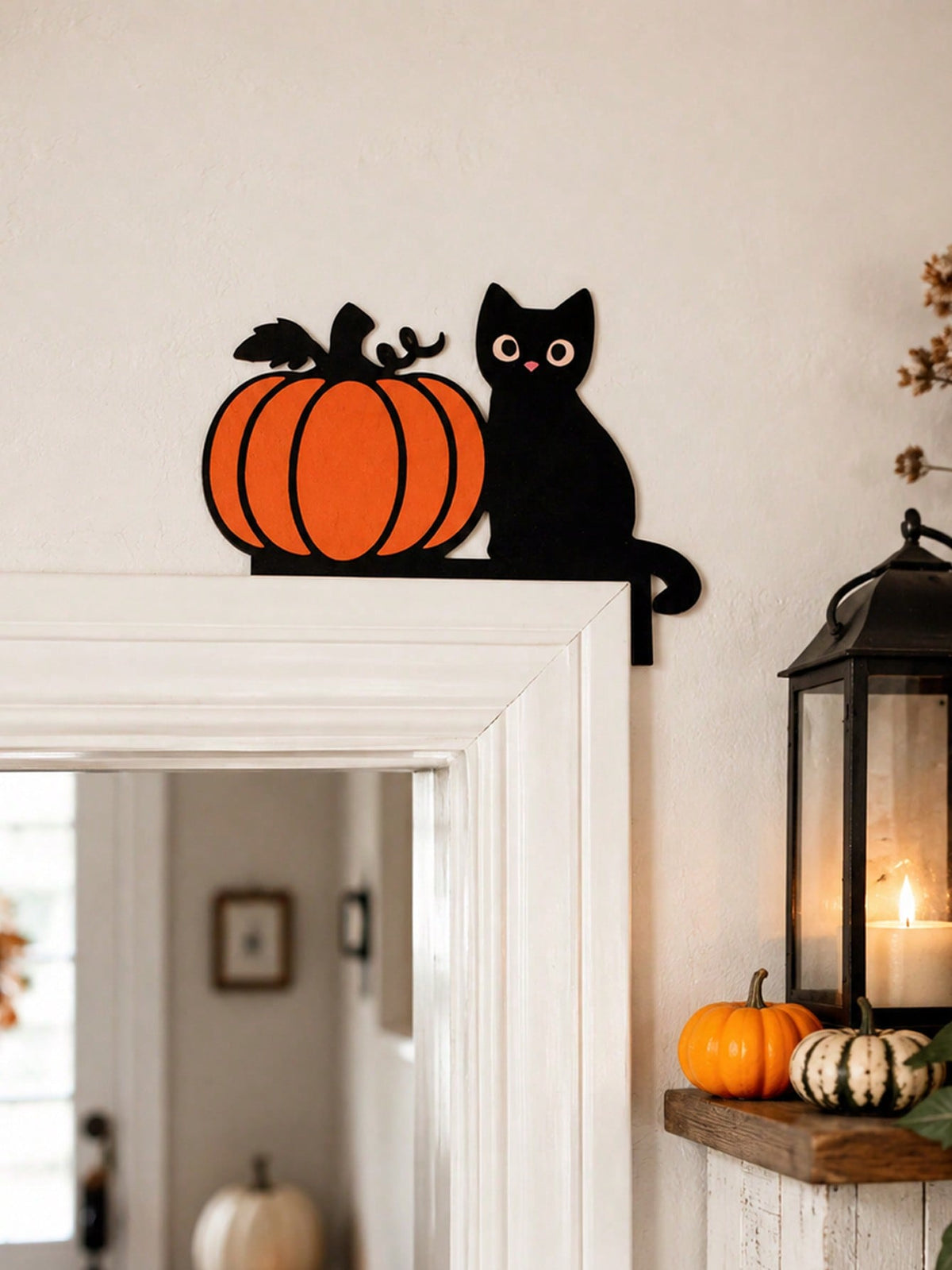 black cat pumpkin door corner decor - photo 7