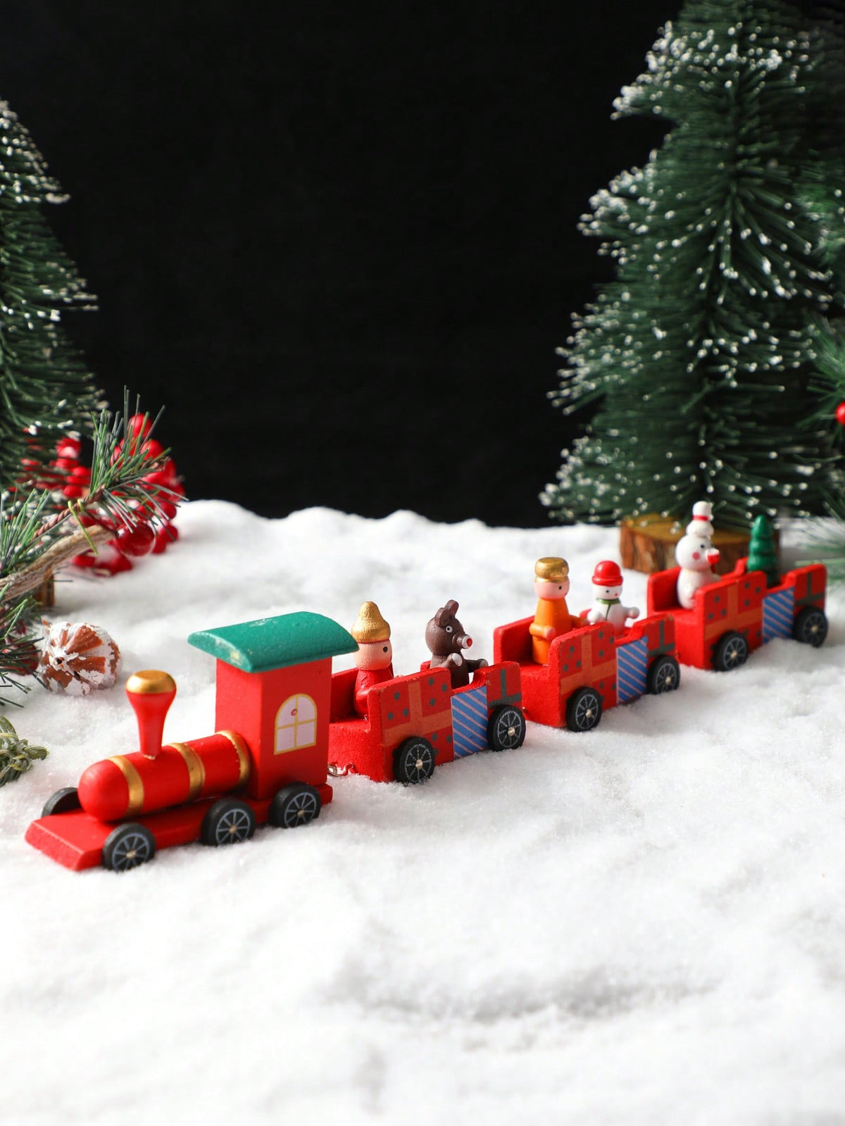 long Christmas train tabletop decor - photo 8