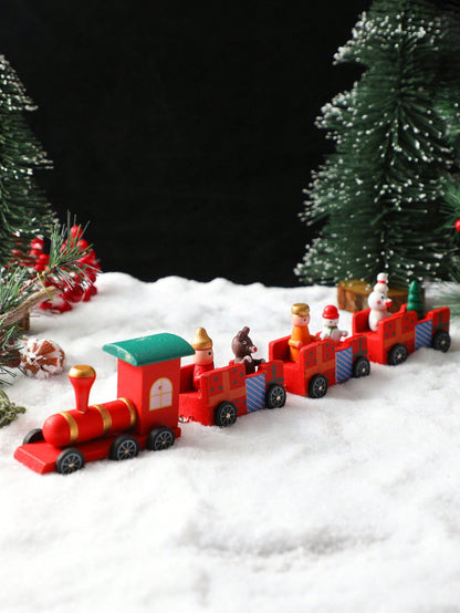 long Christmas train tabletop decor - photo 8