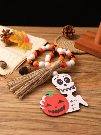 skeleton pumpkin beaded garland - photo 8