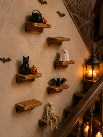 mini wood floating ledge shelf - photo 8