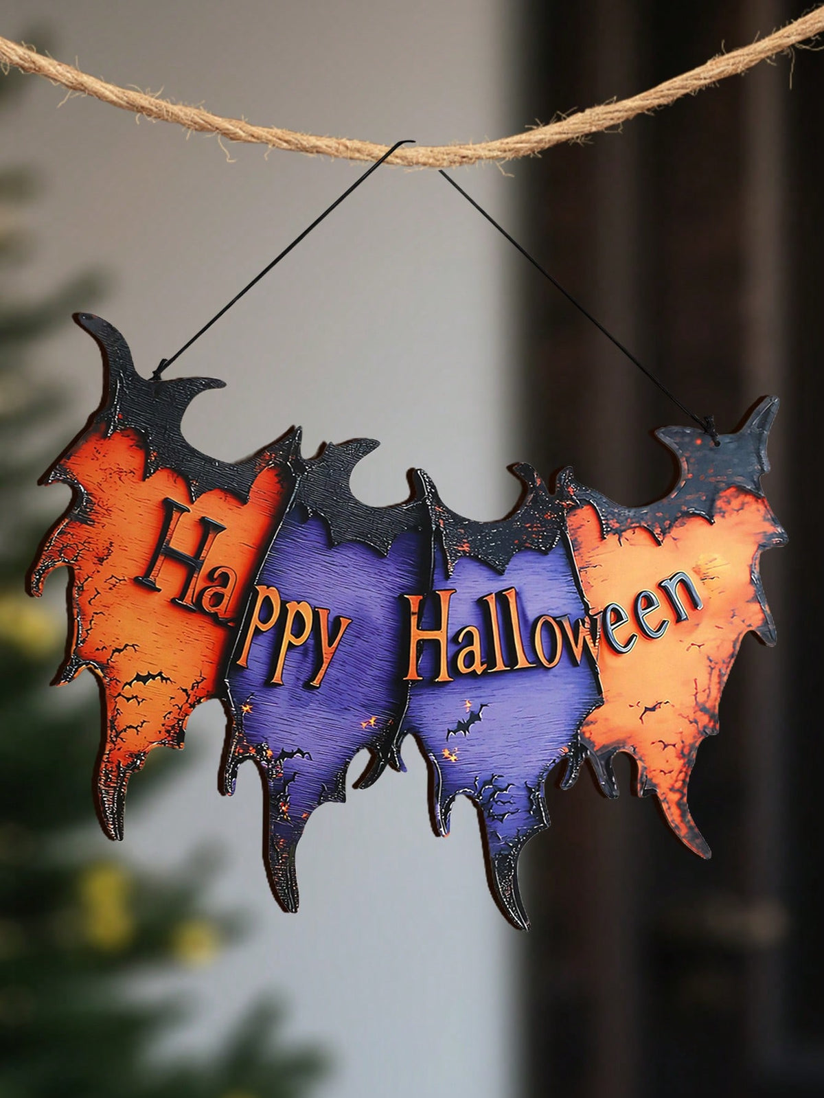 Happy Halloween bat banner sign - photo 8