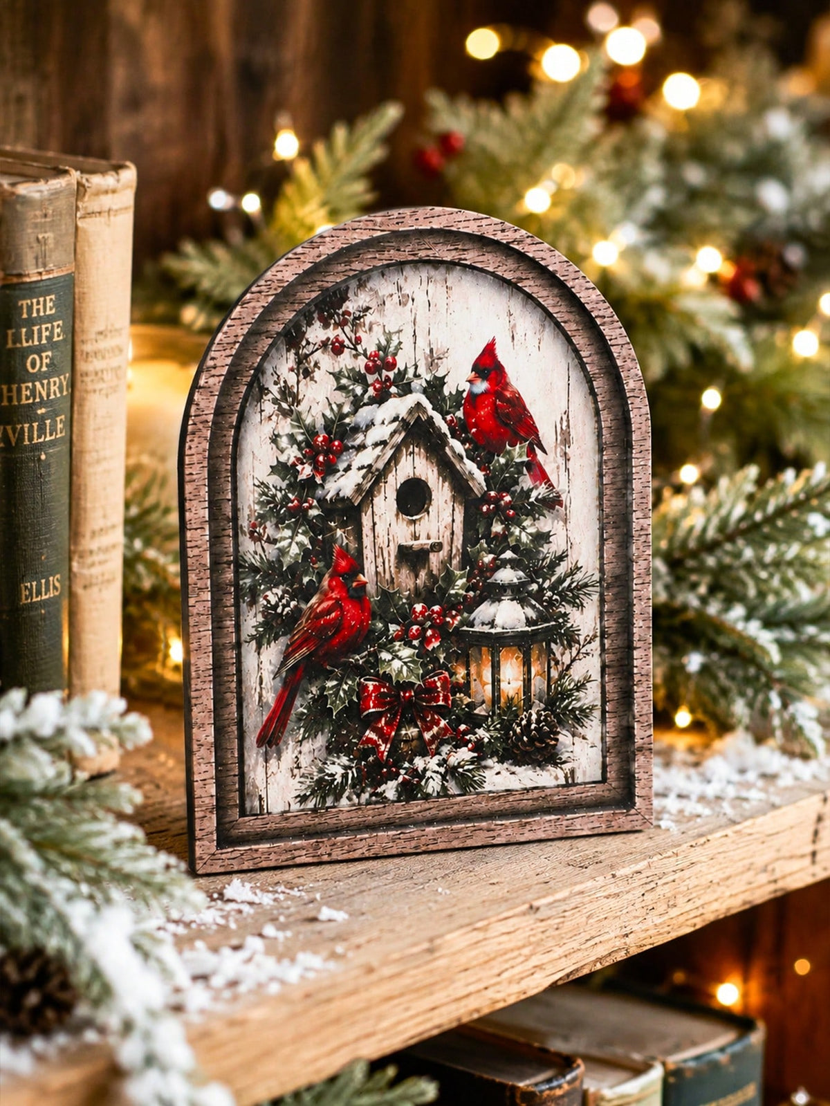 cardinal birdhouse winter arch sign - photo 9