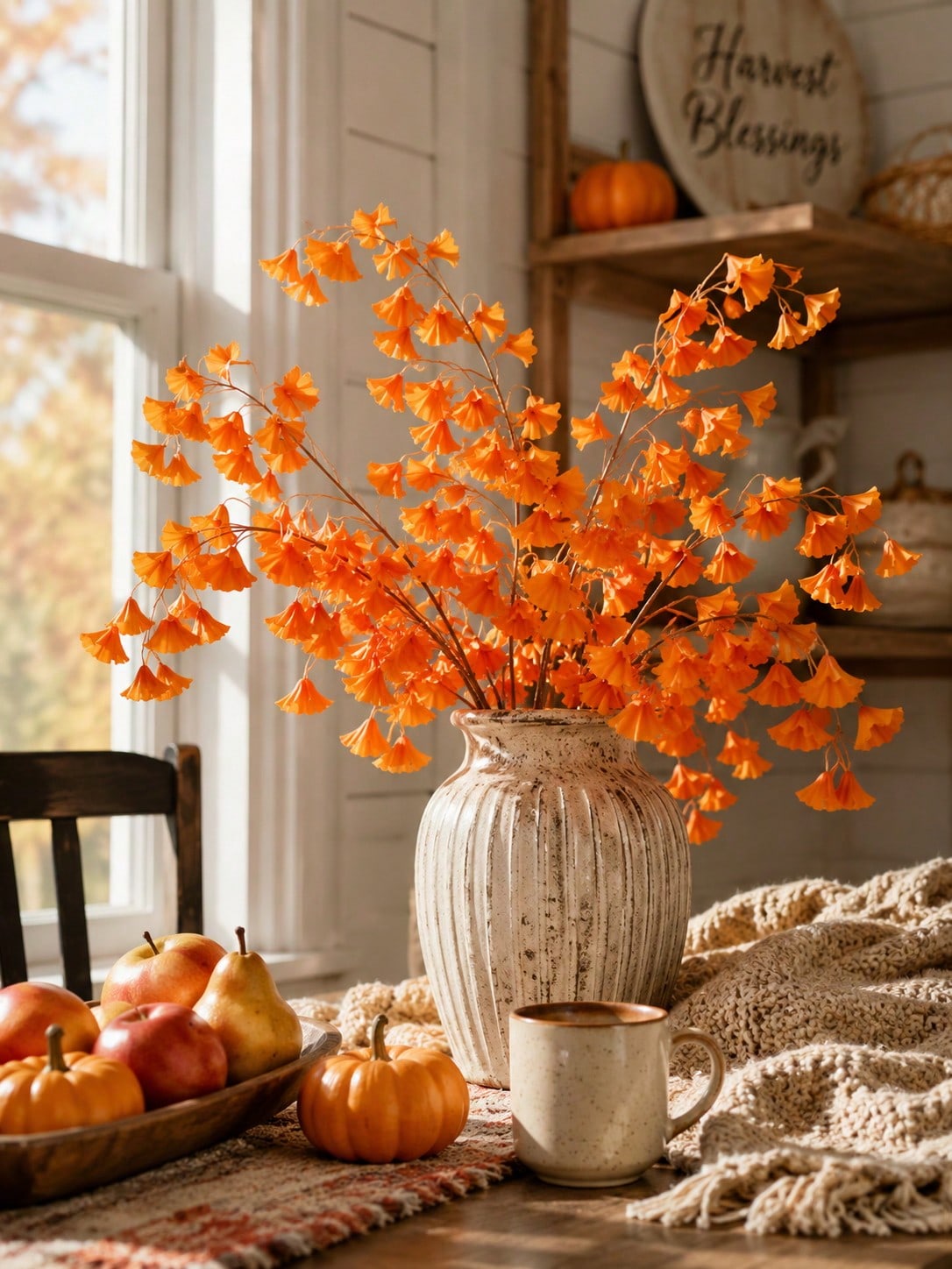 orange leaf artificial branch - photo 8