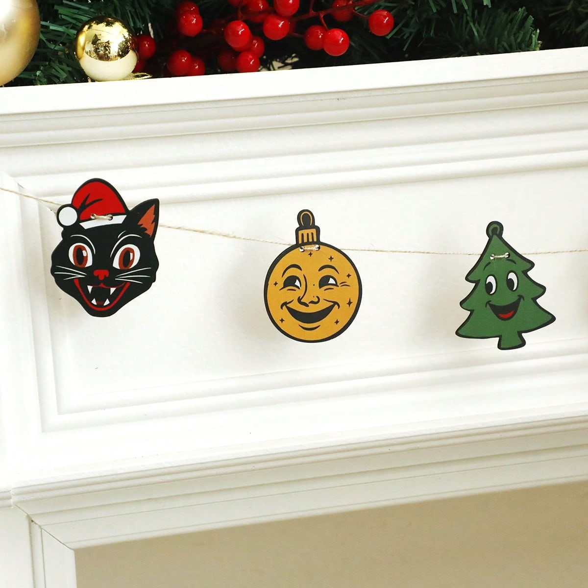 black cat Christmas garland - photo 8