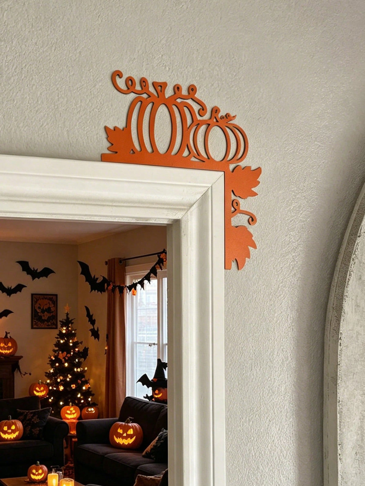 fall pumpkin door corner decor - photo 7