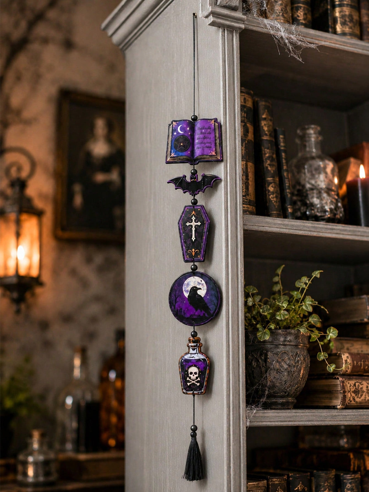 spell book raven gothic hanging decor - photo 9
