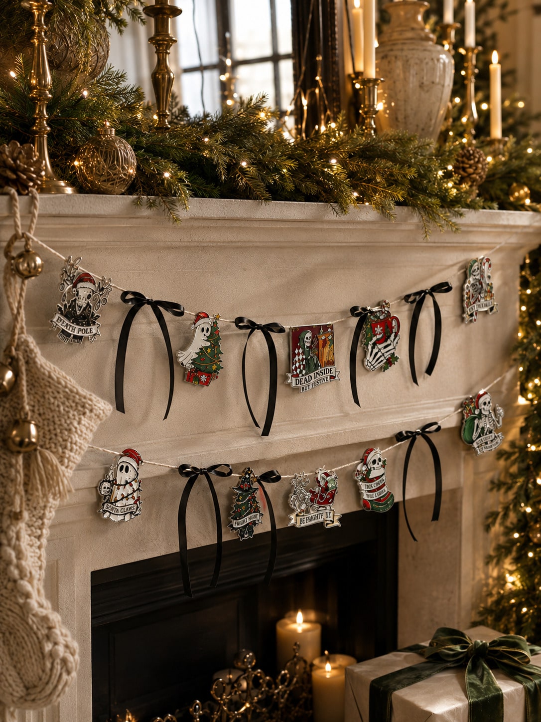 creepy Christmas skull ghost garland - photo 8