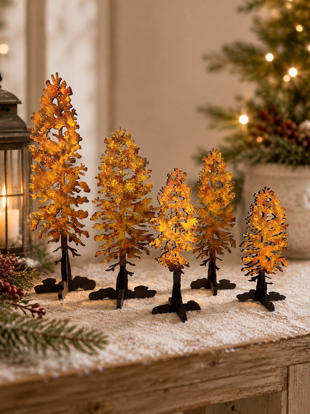 tree tabletop silhouettes - Orange photo 7