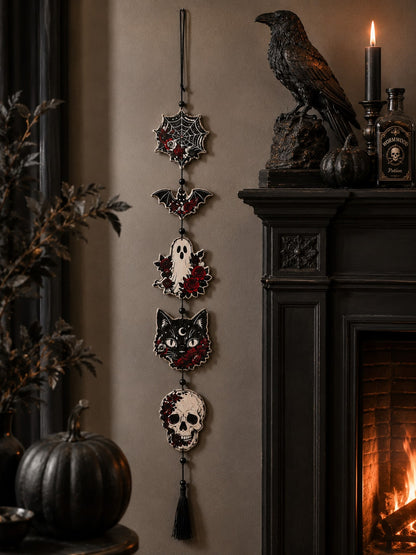 black cat skull gothic hanging decor - photo 9