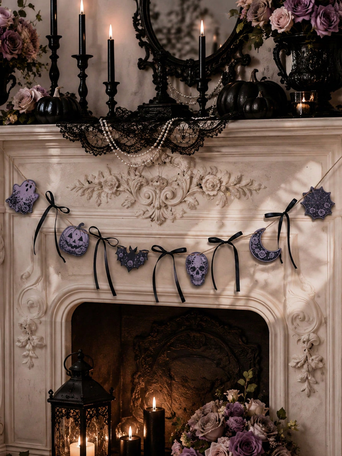 purple gothic Halloween garland - photo 8
