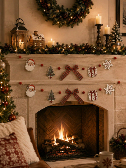 Santa Christmas tree garland bows - photo 9