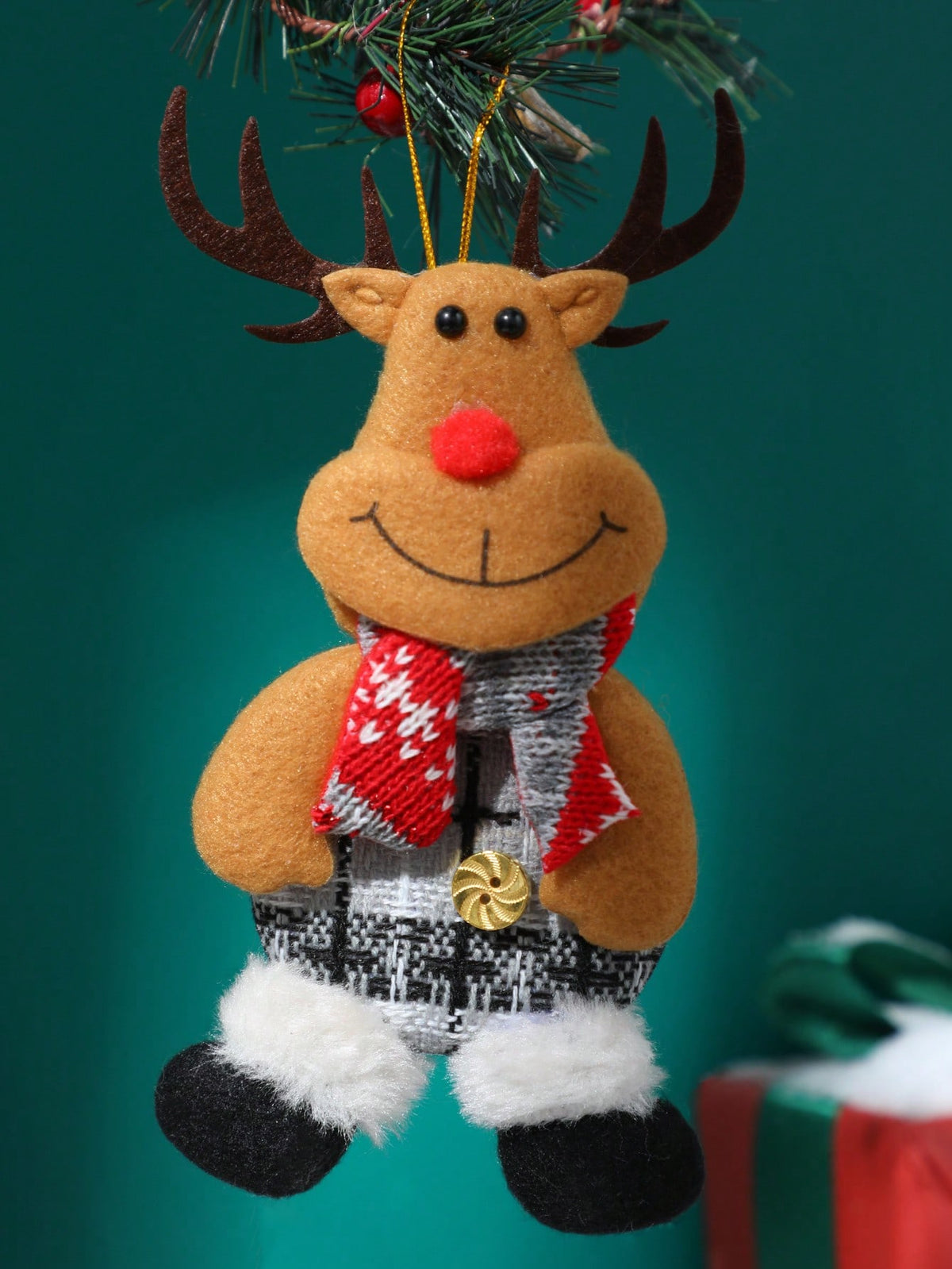plush reindeer Christmas ornament - photo 7