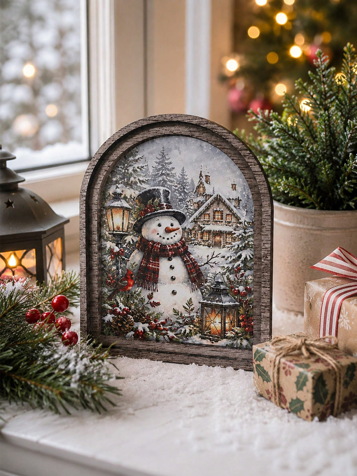 snowman winter arch tabletop sign - photo 9