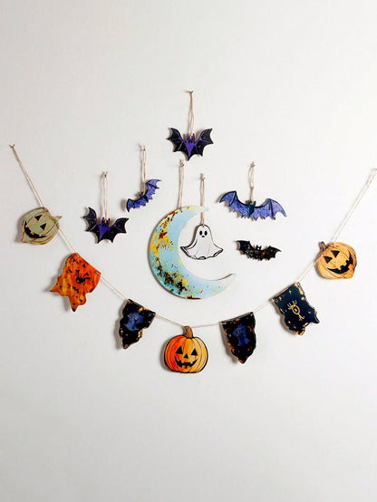 ghost pumpkin moon Halloween banner - photo 8