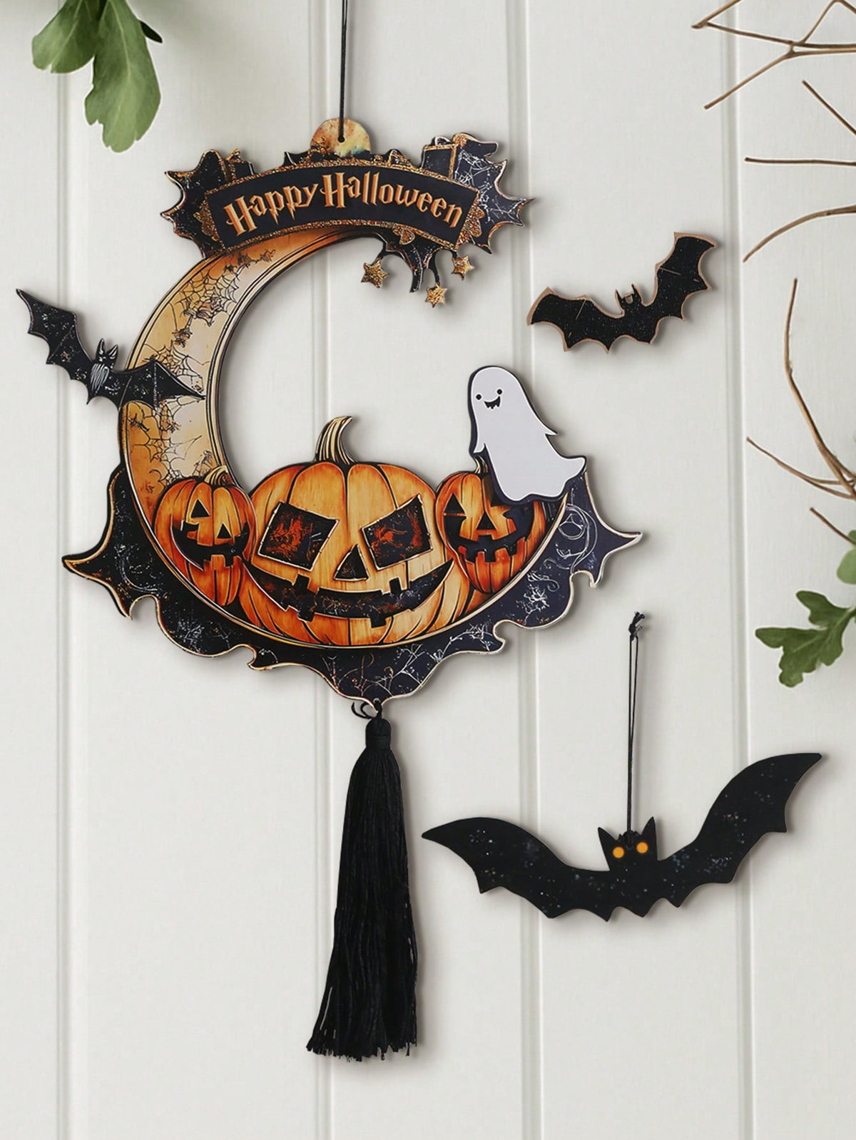 crescent moon pumpkin hanging decor - photo 9