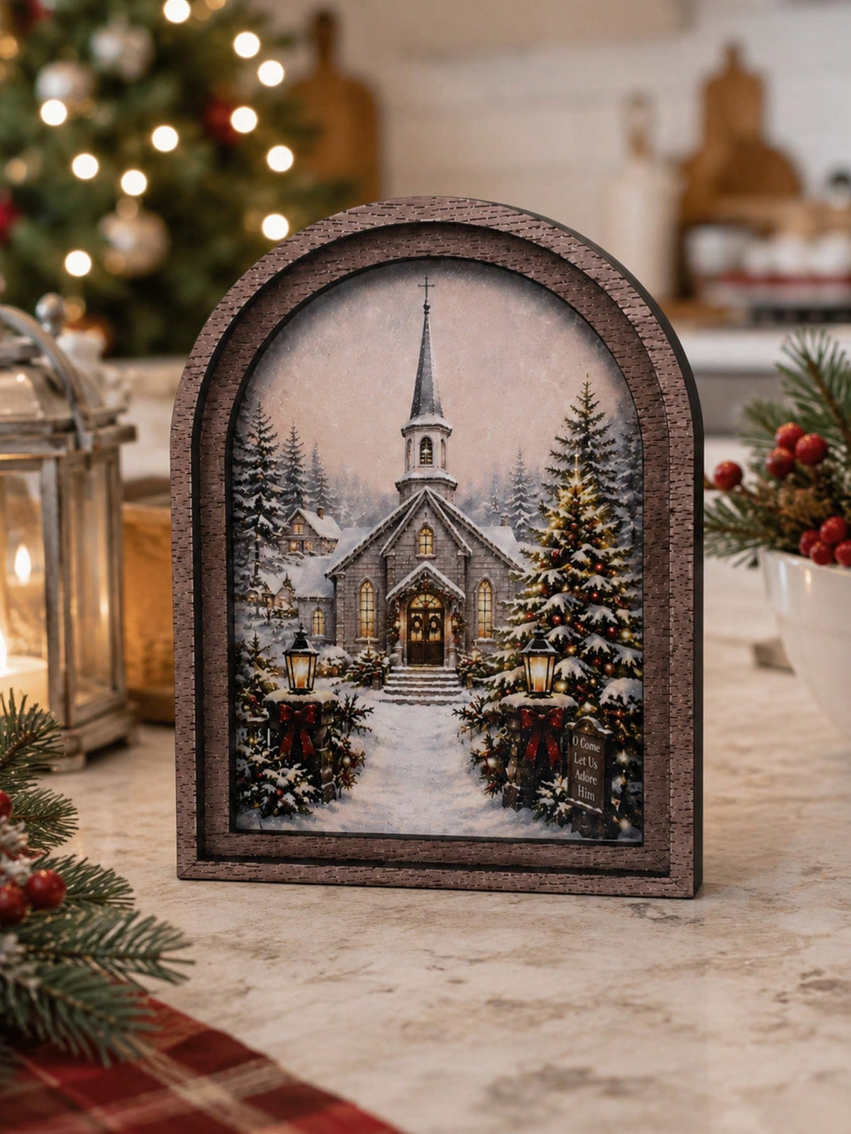 snowy church winter arch sign - photo 9