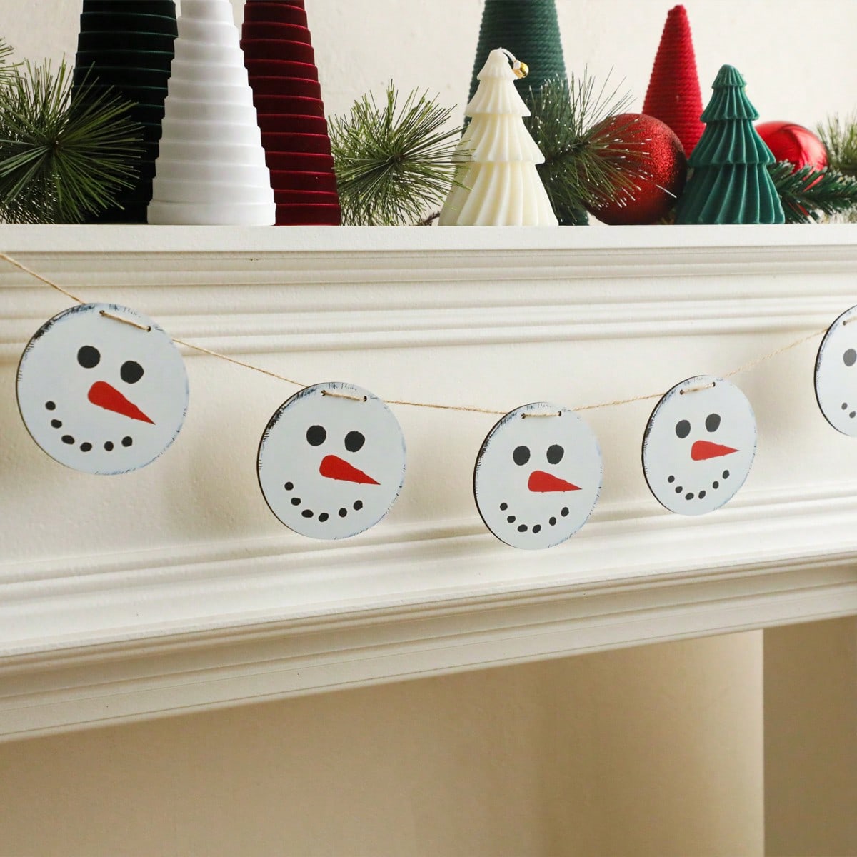 snowman face Christmas garland - photo 8