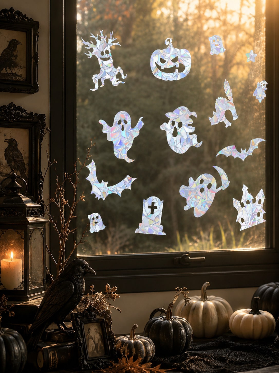 holographic Halloween window stickers - photo 8