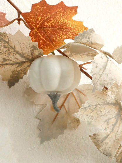 fall maple garland white pumpkins - photo 9
