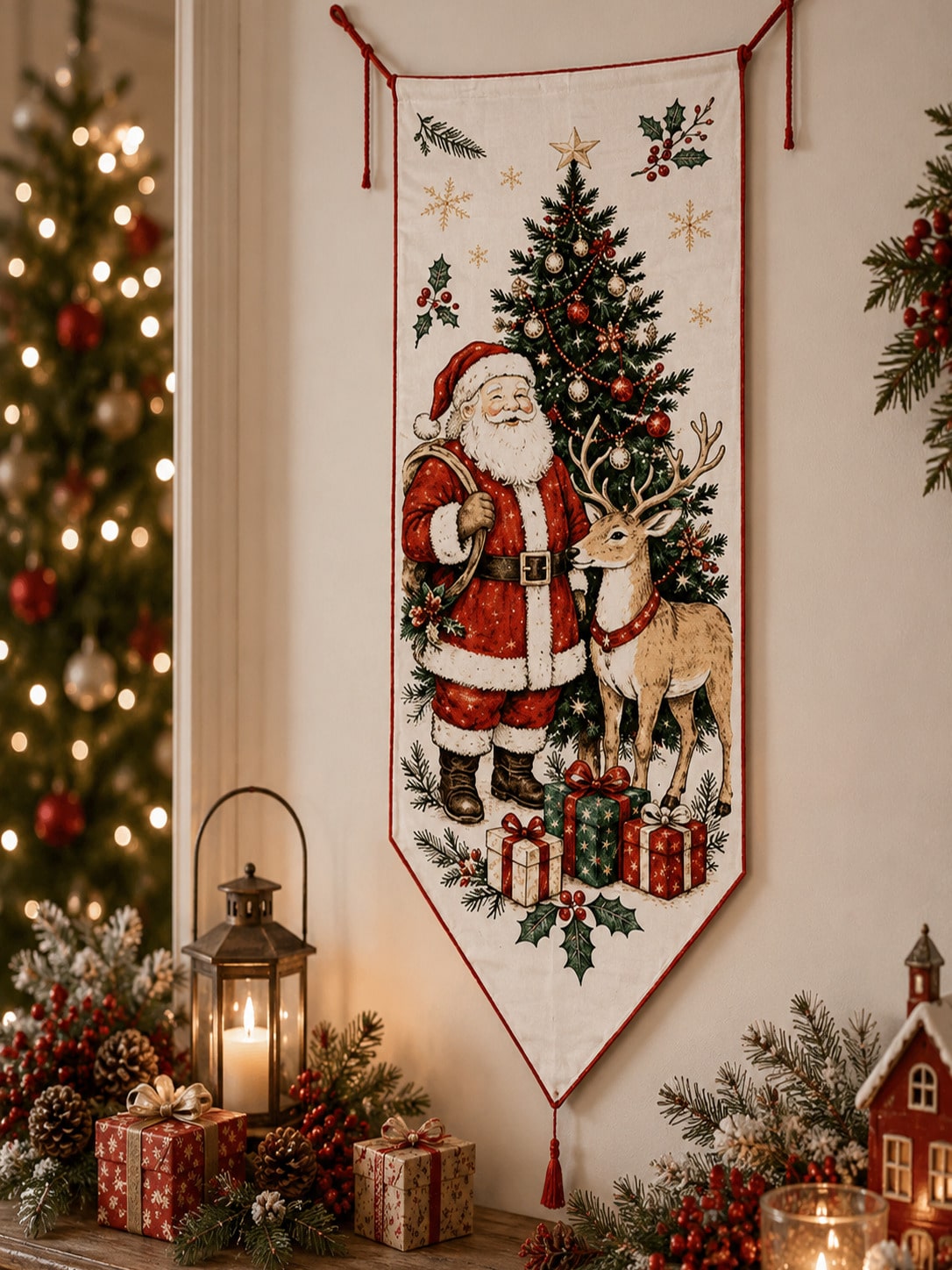 vintage Santa Christmas door banner - photo 9