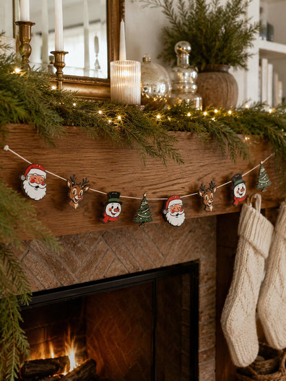 Santa reindeer snowman garland - photo 8
