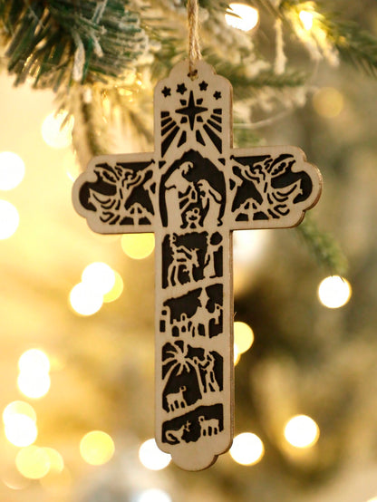 nativity cross Christmas ornament - photo 7