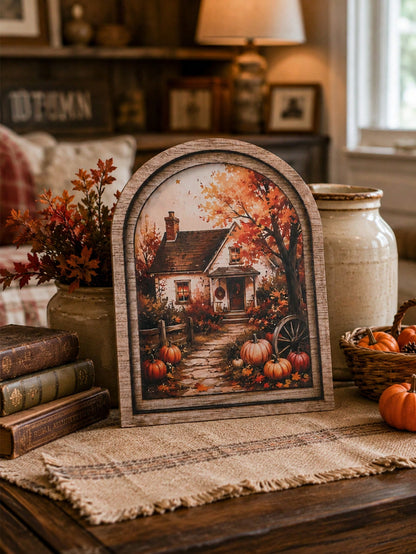 fall farmhouse arch tabletop sign - photo 9