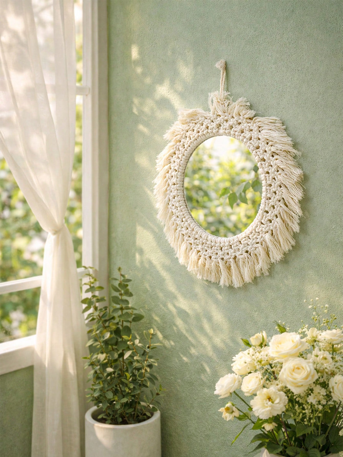 boho macrame round wall decor - photo 8