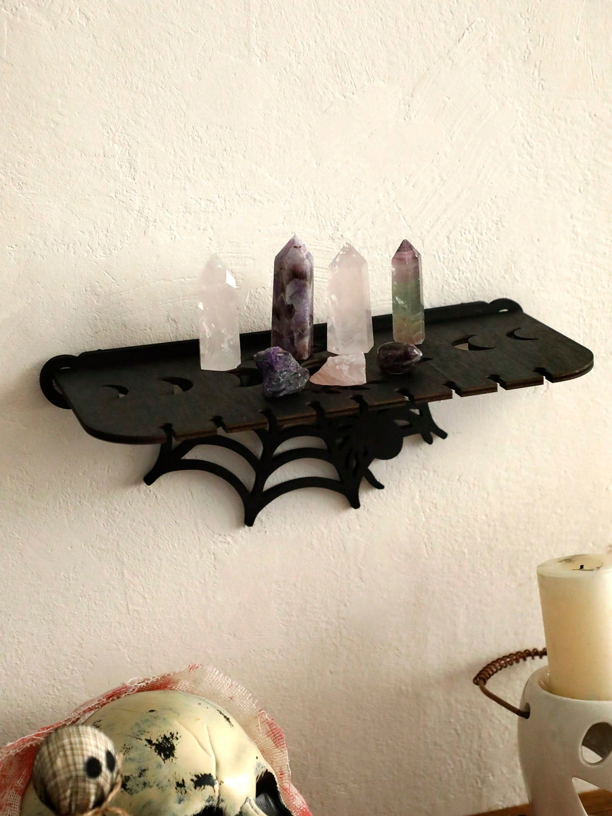 spiderweb gothic wall shelf - photo 7