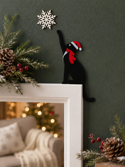 black cat Christmas door corner decor - photo 9