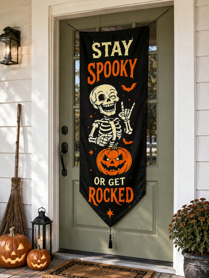 stay spooky skeleton porch banner - photo 8