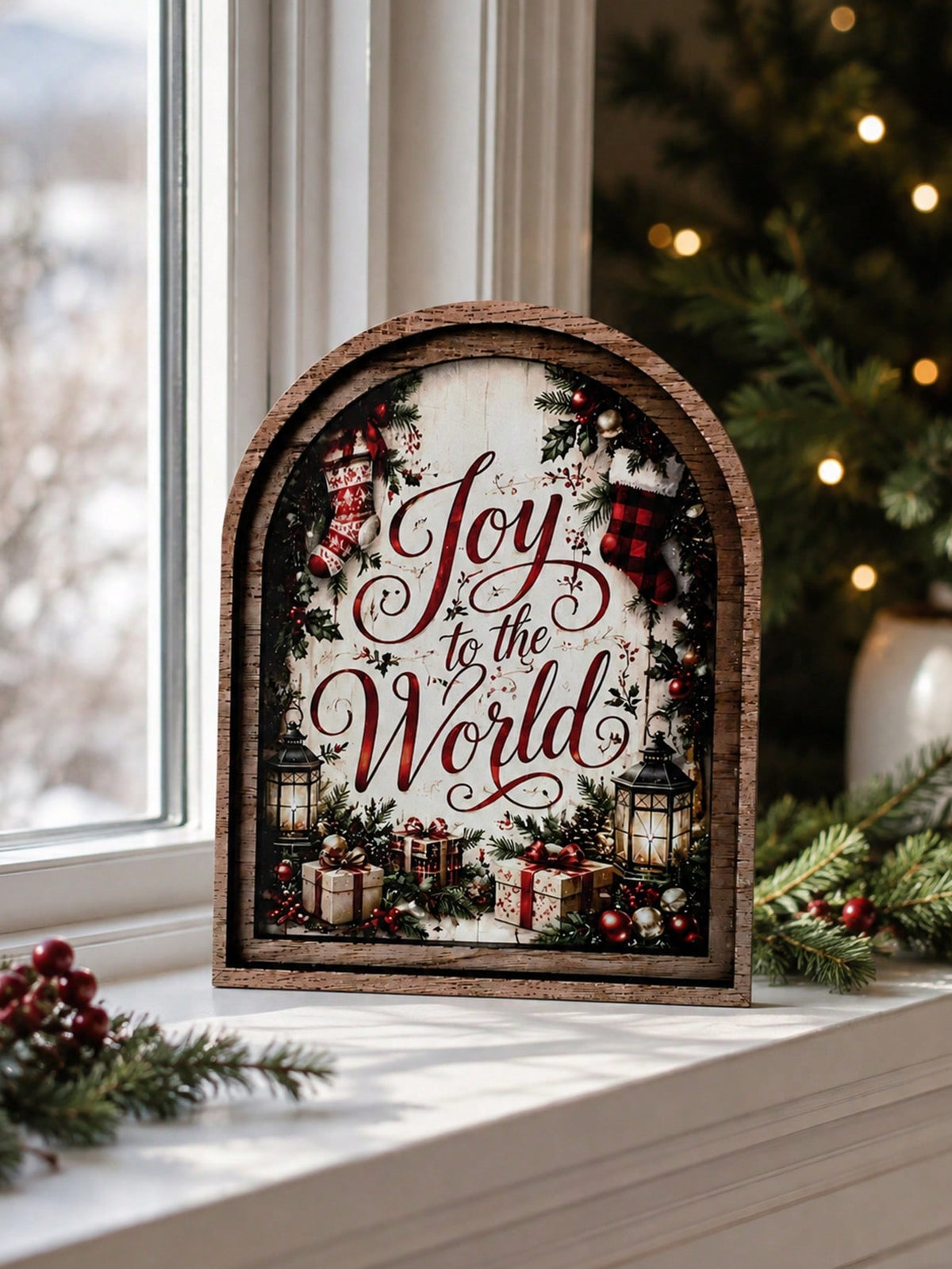 joy to the world arch tabletop sign - photo 10