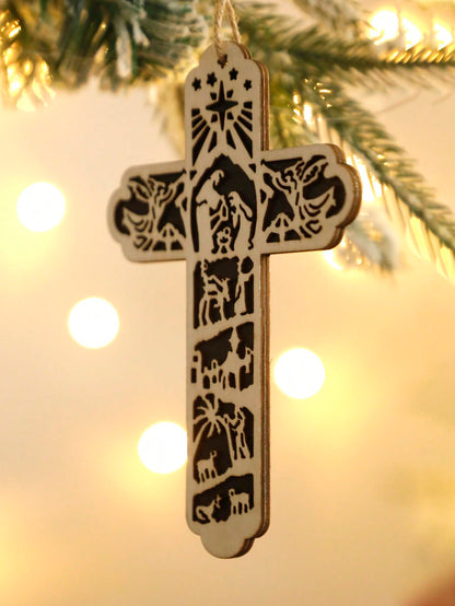 nativity cross Christmas ornament - photo 8