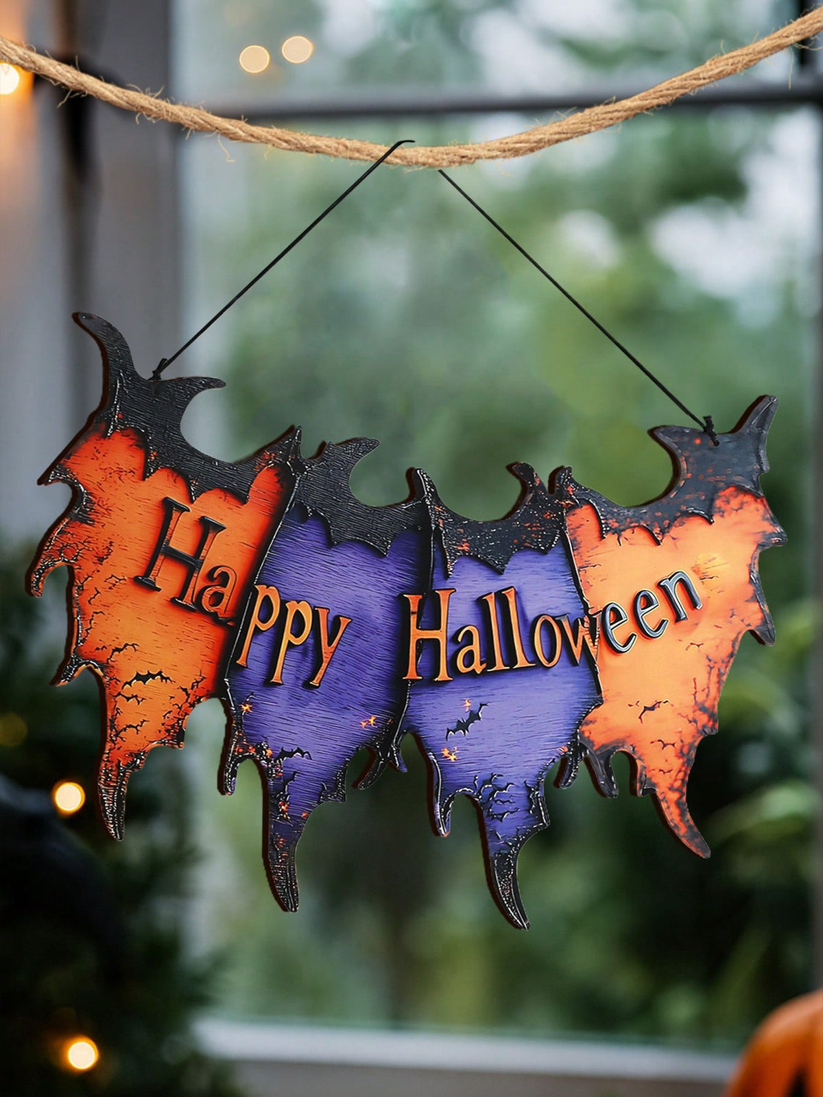 Happy Halloween bat banner sign - photo 9