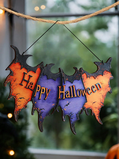 Happy Halloween bat banner sign - photo 9