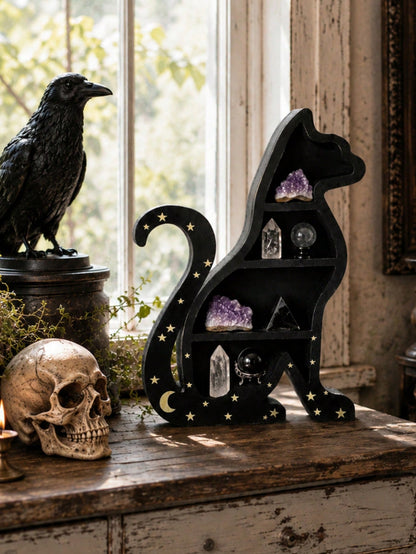 black cat crystal display shelf - photo 9
